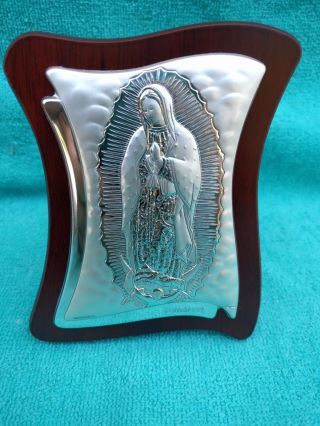 Our Lady Blessed Virgin Mary Guadalupe Sterling Silver Picture Plaque Icon