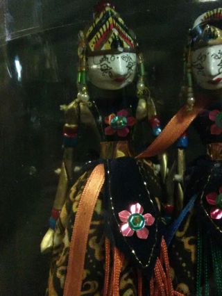 Lovely Vtg.  Wayang Golek Handcrafted Wooden Stick Puppets 