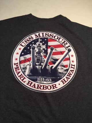 Navy Uss Missouri Battleship Bb - 63 Pearl Harbor Hawaii (small) T - Shirt