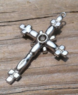 Vintage Sterling Silver Rhinestone Cross Stanhope Lords Prayer 2