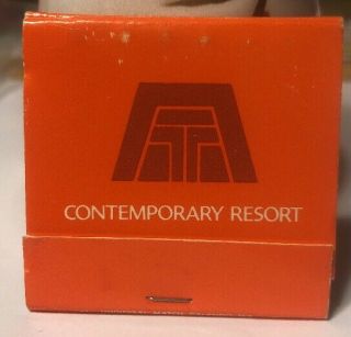Matchbook Walt Disney World Contemporary Resort Orange W/ White Print L94 $drop