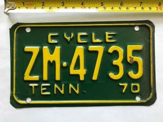 1970 Tennessee Motorcycle License Plate Zm 4735