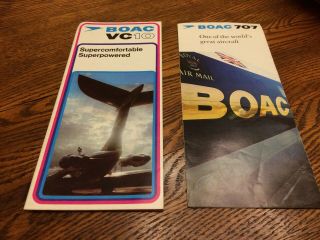Boac Vc 10 And 707 Vintage Brochures (circa 1970)