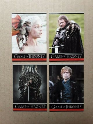 Game Of Thrones Season 1 Promo Cards P1 - P4 Complete 4 - Card Set
