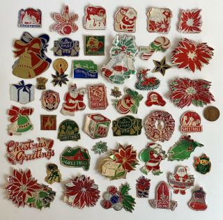 100,  Vintage Christmas Metallic Seals Labels Stickers Gift Tags Santa Bells Deer 2
