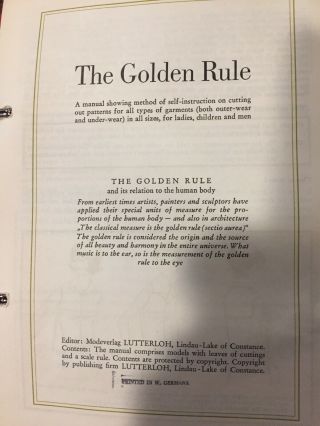 Vintage Lutterloh System International The Golden Rule Pattern Making System 3
