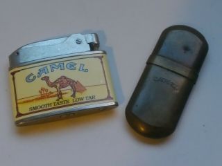 2 - Vintage Camel Cigarette Lighters - Brass No.  5 - Firebird