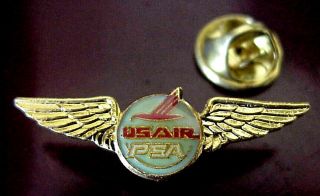 Us Air Piedmont Psa Airlines Merger Gold Tone Metal And Epoxy Mini Wing Pin
