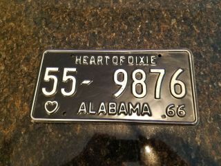 Vintage 1966 Alabama License Plate Pike County
