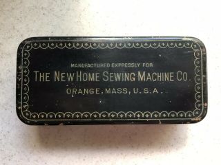 Antique Home Co.  Sewing Machine Attachment Parts Tin Box Sewing Collectible