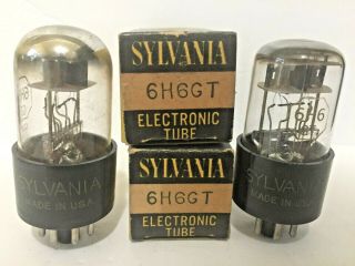 2 Nos Nib Sylvania 6h6gt Vacuum Tubes Usa 1950 