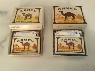 Vintage Camel Lighters Made In Japan (unfired) 1 Modern,  1 Crown