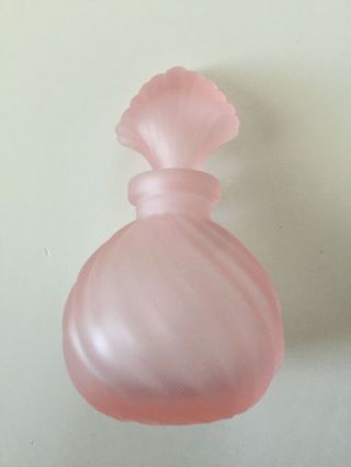 Vintage Light Pink Frosted Glass Vanity Perfume Bottle Decor