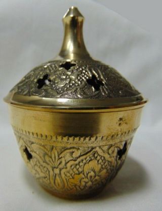 Burner Incense Charcoal Brass Metal Bowl W Small Pot Cones Cones Censer Cone