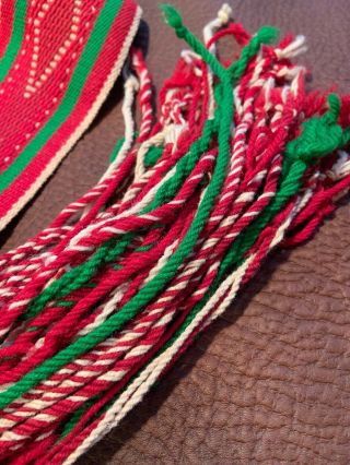 Vintage 1960’s Native American Navajo Hand Woven Wool Ceremonial Sash Belt 4