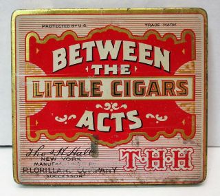 Vintage Between The Acts Little Cigars Tin P.  Lorillard Company