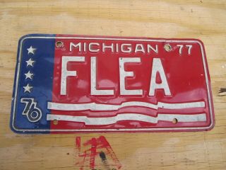 Michigan 1976 1977 State Vanity License Plate Flea (market,  Guitarist,  Etc)