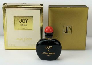 Jean Patou Joy Parfum Flaconnette Scent Perfume Black Glass Bottle Box