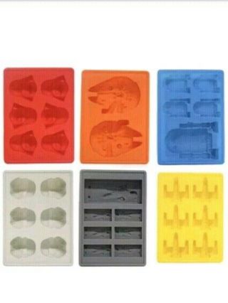 Set Of 6 Star Wars Silicone Molds Ice Cubes Chocolate Mold Candy Mold Soap Mold