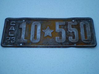 1923 California Star License Plate