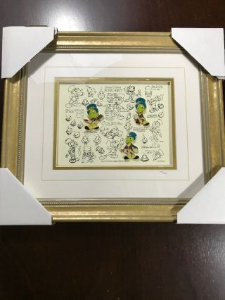 Nwt Disney Jiminy Cricket Model Sheet Framed 3 Pin Set Numbered 462/7500