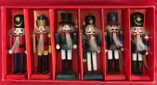 Set Of Six 6 " Vintage Christmas Nutcrackers In A Box Made In China
