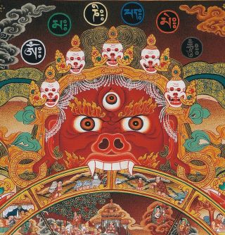 26 " Blessed Tibetan Thangka Painting Poster:samsara Bhavachakra,  Wheel Of Life =