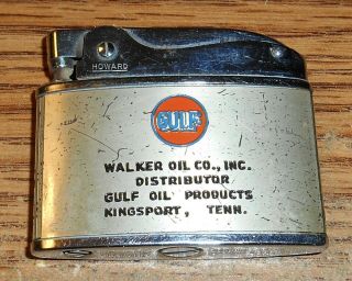 Vintage Gulf Walker Oil Co. ,  Inc.  Flat Advertising Lighter/rare