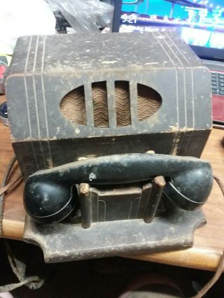 Vintage Antique Western Electric Telephone Crank Handle Wood Ringer Box Bell