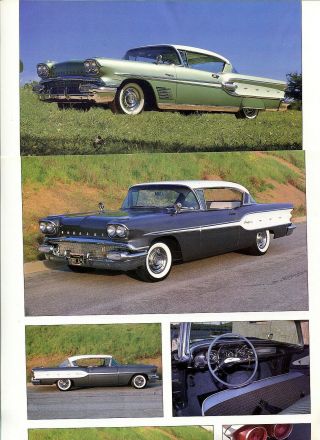 1958 Pontiac 14 Pg Color Article Bonneville Chieftan Star