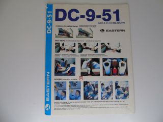 Eastern Airlines Dc - 9 - 51 Safety Card Instructional Buckle Mask Vintage