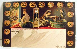 Vintage 1906 Tower M & N Company York Halloween Postmarked Postcard