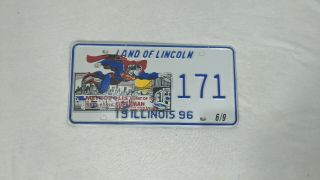 1996 Illinois License Plate 171 Metropolis Superman Celebration Tag Sign