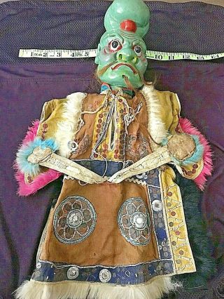 Antique Chinese Opera Doll Puppet Man Marionette Stunning Robe 19 "