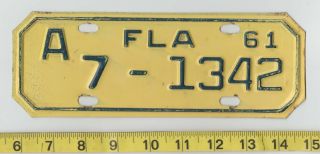 1961 Florida Motorcycle License Plate 7 1342