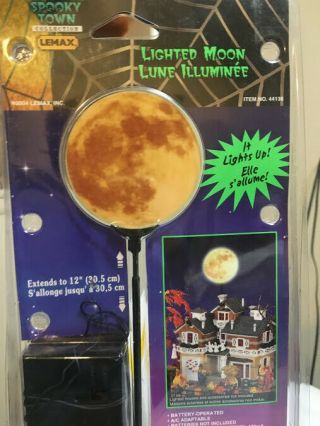 Lemax Spooky Town Lighted Moon Extends Up To 12 " 2004 Battery Operated 44136