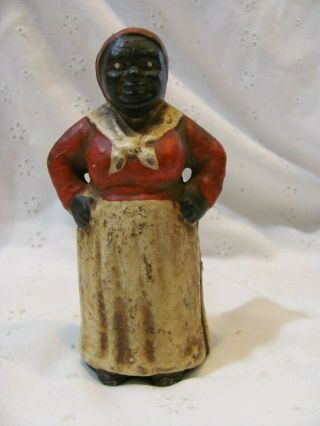 Vintage Black Americana Cast Iron Mammy Or Aunt Jemima Coin Bank