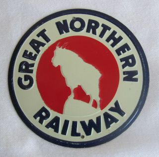 One Vintage Metal Post Cereal Great Northern Railway Railroad Emblem Sign Great