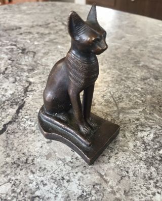 Vintage Bronze York Metropolitan Museum Of Art Mma Egyptian Cat Figure
