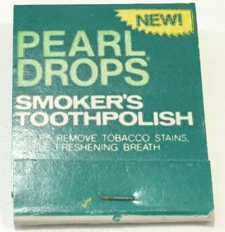 Vintage Full Unstruck Matchbook Pearl Drops Smoker 