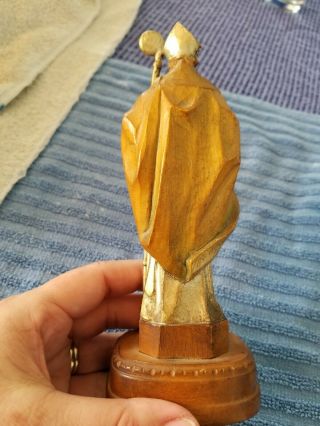 Goldscheider figurine Italian/religious/handcrafted wood/vintage 3