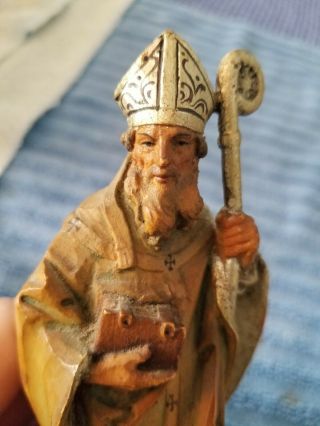 Goldscheider figurine Italian/religious/handcrafted wood/vintage 4