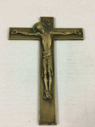 Gorgeous Antique Heavy Bronze Signed Gallo Processional Crucifix Pectoral Wall