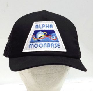 Space:1999 Moonbase Alpha W Orbits Baseball/trucker Cosplay Cap/hat On Black Cap