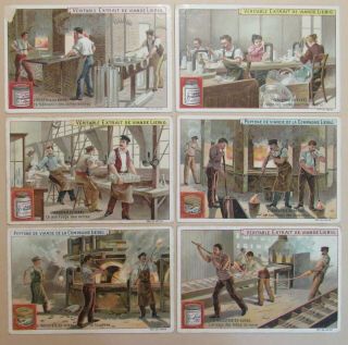 Liebig - The Glass / Glass Blowing Industry - 19th C / C1910s Trade Card Set (6)