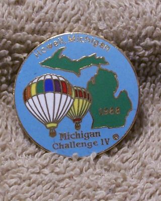 1988 Michigan Challenge Iv Howell,  Michigan Balloon Pin