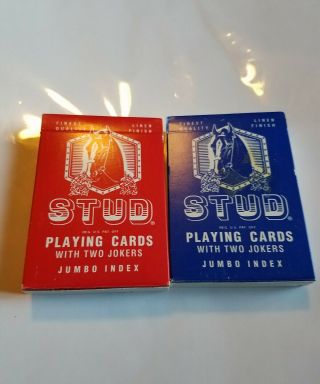 Stud Playing Cards Blue And Red