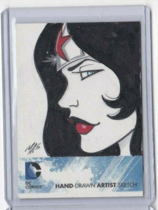 2012 Cryptozoic Dc Comics 52 Artist Sketch Wonder Woman By Marcus Smith