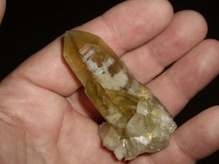 Interesting Citrine Cluster With White Cloud Inclusions 67.  3g