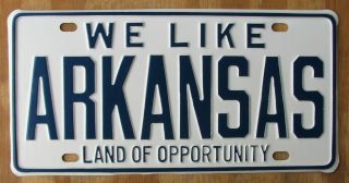 We Like Arkansas Booster License Plate 1950s Or 1960s